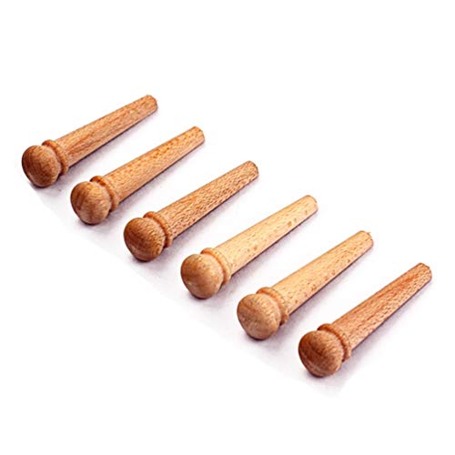 Healifty 6Pcs Guitar Bridge Pins String Pegs Maple Wood For Acoustic Guitar Instrument Replacement Parts Light Brown #TOP4