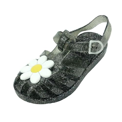 IWIHMIV Toddler Girls Sandals Closed Toe Water Beach Summer Shoes Soft Rubber Sole Dress Princess Flat Sandals