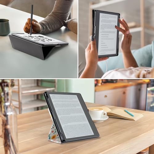 Image of CoBak Stand Case for Kindle Scribe - Premium Folio Leather Cover with Pen Holder, Auto Sleep /Wake - Compatible with 10.2 Inch Kindle Scribe (2022 /2024 Release)