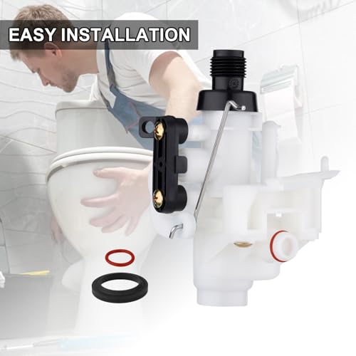 Image of PEUTIER 31705 Toilet Water Valve Kit, RV Toilet Water Valve Parts with Rubber Toilet Ring Replacement and Closet Flange Seal Compatible with Thetford Aqua-Magic V High and Low Model Toilets