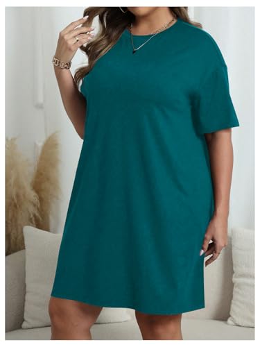 Image of SOLY HUX Women's Plus Size T Shirt Dress Half Sleeve Crewneck Loose Summer Dresses
