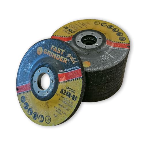 Lot 10 Disques à meuler ébarber les métaux 115 mm - Moyeu déporté - Acier & Inox