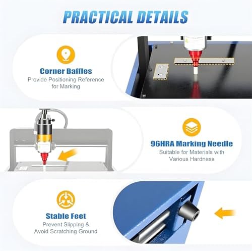 Electric Marking Machine for Steel Plates – Engrave Letters, Serial Numbers, VIN Codes & Graphics with 32-Bit DSP Technology, 300x200mm for Precision Marking