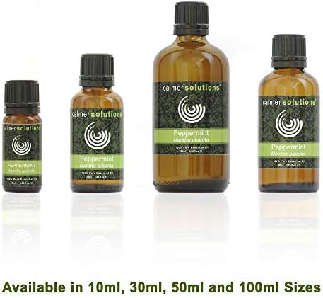 Calmer Solutions | Peppermint - 10ml | Headache, Muscle Aches, Joint Pain, |Pure 100% UK Sourced Natural Essential Oils | Professional or Home use | Diffusers, Humidifiers, Candles & More