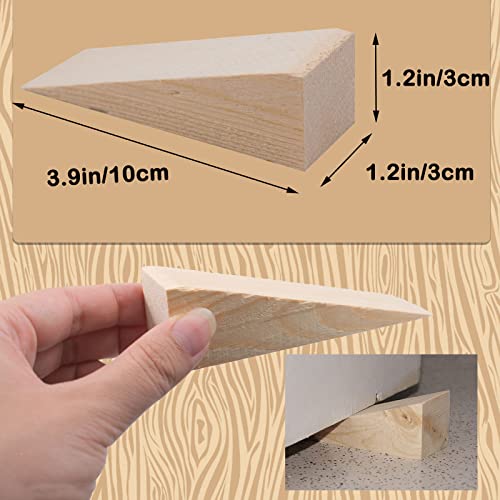 12 Pack Wooden Door Stops Door Wedge Stopper Wooden Wedges Keep Open Door Stop Stopper Wedge Triangle Wood Block For Home And Office Bottom Of Door 3.9*1.2*1.2In #TOP2