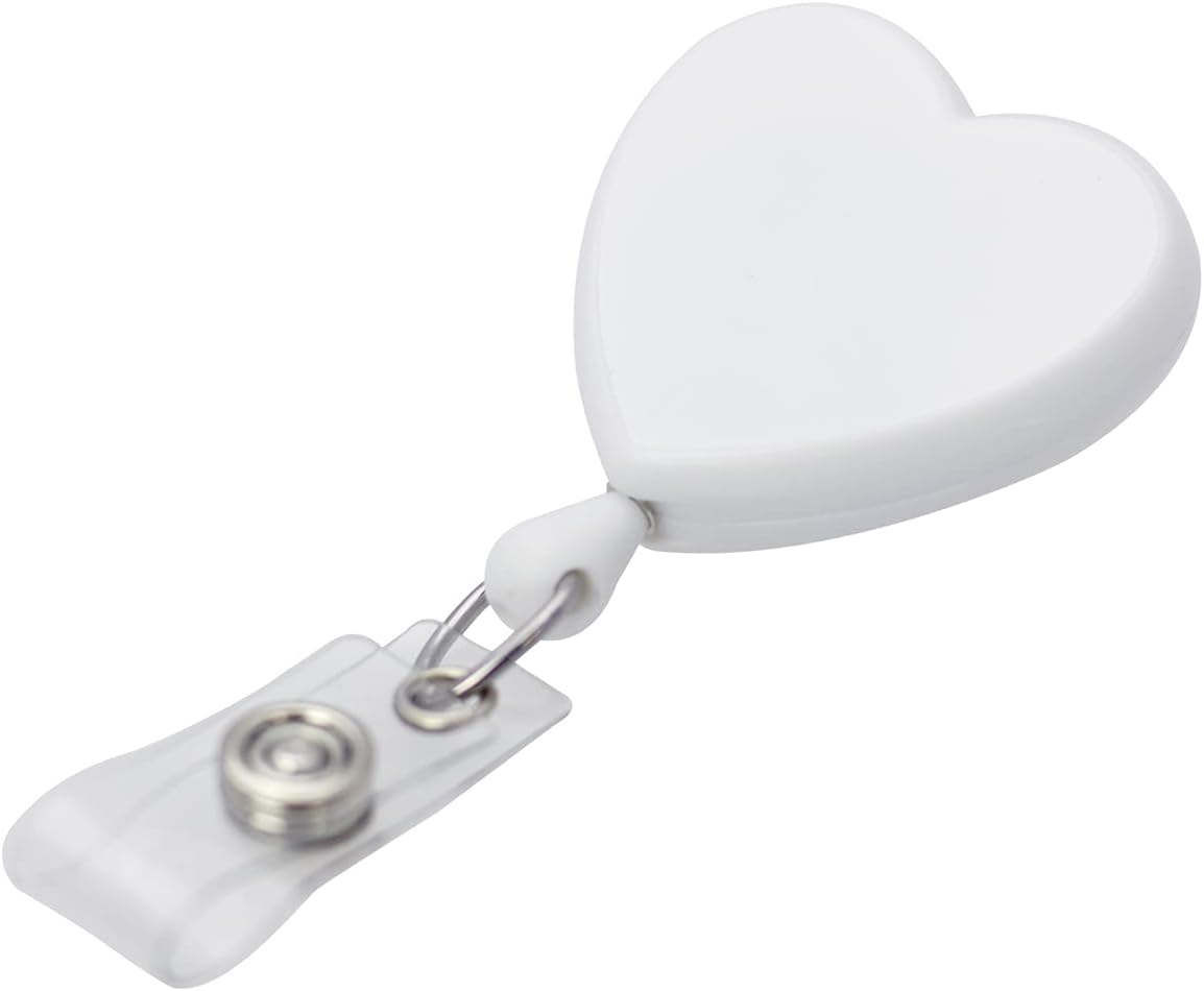Specialist ID Heart Shaped Retractable Badge Reel with Rotating Swivel Spring Clip - Cute Heavy Duty Name Tag Reels for Nurses, Pediatrics, Teachers, EKG and More (White) - Image 7