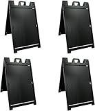 Black 4-Pack of Plasticade Signicade Deluxe A-Frame Sidewalk Curb Sign Portable Folding Double-Sided Display with Quick-Change System