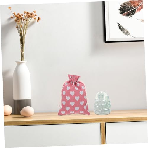 Bolsas de tela Lurrose de algodón premium con diseño de corazones rosados 5