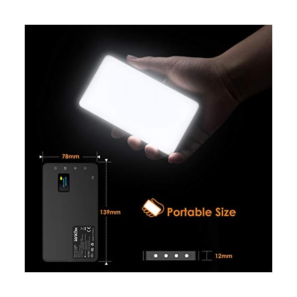 NinkBox LED Videoleuchte Videolicht 96 dimmbare LEDs Kamera licht 3000K-6500K, CRI 95+, tragbare Fotolichtlampe… – Bild 6