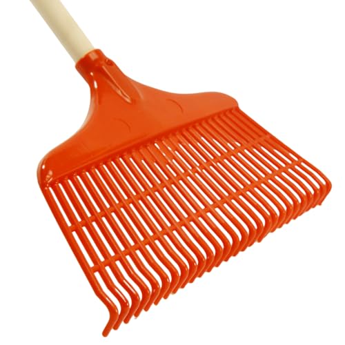 ERPINA® Laubbesen 40cm breit + 160cm Stiel robuste Harke, Rechen mit Kunststoffkopf, Profiqualität für effizientes Laubentfernen ideal für Gartenbesitzer, Landwirte & Tierhalter Hofbesen Rasen