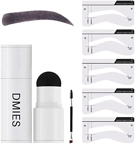 Eyebrow Stamp Stencil Kit Eye brow Stamping Kit Brow Stamp and Shaping Kit Eyebrow Stencil Kit Eyebrow Pomade Reusable Eyebrow Stencils (Grey Black)