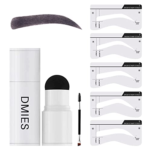 Eyebrow Stamp Stencil Kit Eye brow Stamping Kit Brow Stamp and Shaping Kit Eyebrow Stencil Kit Eyebrow Pomade Reusable Eyebrow Stencils (Grey Black)