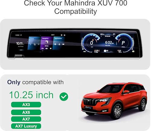 Image of OHAYO Military Strength Screen Protector For For Mahindra XUV 700 Strong Protection, Full Screen Edge-to-Edge Cover, Scratch Resistant, Bubble-Free Installation, Ultra HD Clarity,With installation kit