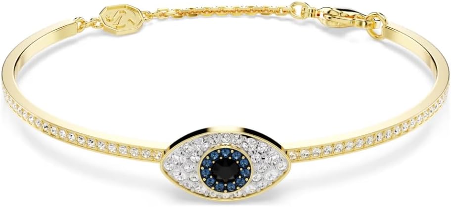 Symbolica bangle Evil eye, Blue, Gold-tone plated
