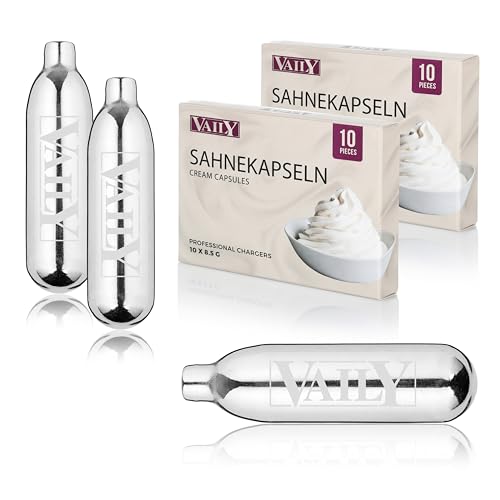 Vaily Sahnekapseln 20er Pack - N2O Kapseln für Sahnespender und...