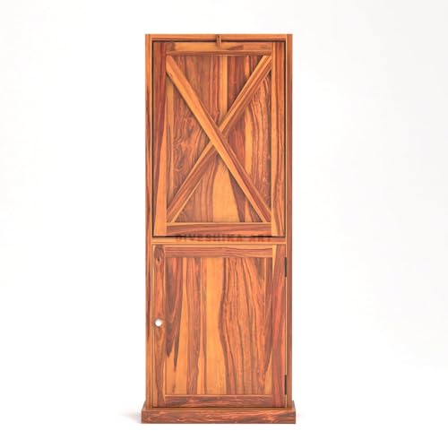 Image of SUNCOM Solid Sheesham Wood Foldable Study Table with Book Shelf - Wooden Study Table for Students StudyTable with Storage Computer Table for Home (Natural)
