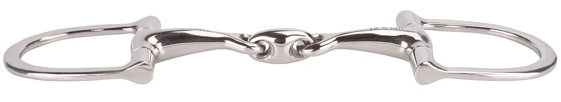 Equinate Anillo en D de acero inoxidable, 16 mm, doble rotura, 12,5 cm, dentadura anatómica con acción suave, grabado con láser