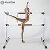 B BRANTON Ballet Barre Workout Equipment Bundle - 4’ Height Adjustable Lightweight 5 Piece Home Dance Set Including Ballet Bar and Leg Stretcher - Ballet Exercise Set for Home Practice