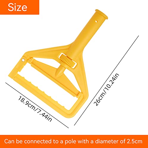 Image of Commercial Mop Clamps-Quick Change Head Mop Handle -Heavy Duty Mop Head Replacement Holder Change Mop Handle -Commercial Gripper Mop Wet Mop Handle 2PC (KL-MSZJ-Huang)