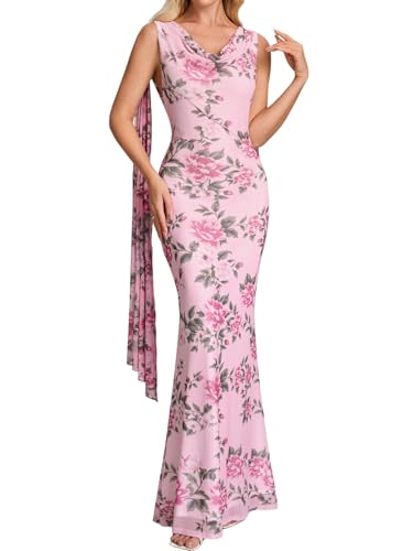 Image of Parthea Women's Summer Formal Wedding Guest Dresses Sleeveless Backless Long Elegant Evening Party Maxi Bodycon Dress