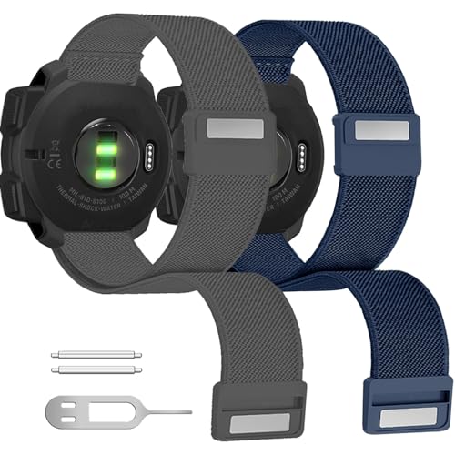 YOOSIDE 2-Pack Elastic Nylon Watch Strap for Garmin Instinct 2 Solar