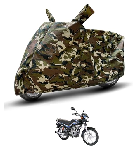 Image of Auto Hub Waterproof Bike Cover Compatible with Bajaj CT 100 Dustproof, UV Protection Two Wheeler Bike CT 100 Cover - Army Print