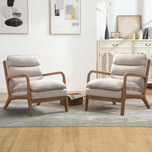 INZOY Accent Chairs Set of 2, Mid Century Modern Accent