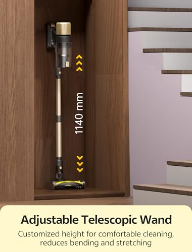 Ultenic Cordless Vacuum Cleaner 60KPa/580W/65 Min, Self Standing Stick Vaccum with Telescopic Tube, GreenEye Technology, Anti-tangle Brush, Ideal for Pet Hairs Floor Carpet - Image 7