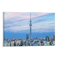 水晶絵　スカイツリー　東京　アートパネル　絵画　額縁　風景　ポスター　絵　写真 アートパネル 60×80 水晶絵 XG2096 風水 並木道 金運 壁掛け