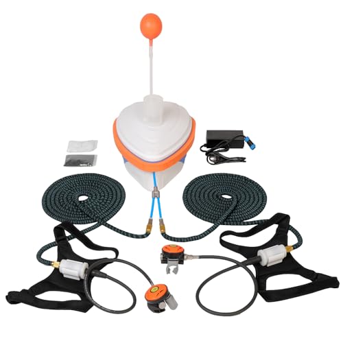 HQLYZJDV Sistema de Buceo, Soporta a 2 Buzos Ventilador de Buceo Sistema de Buceo con Manguera de 18 m Regulador de Respiración de Buceo Tanque de Pulmón Snuba para Buceo Recreativo y Pesca, 5-6H