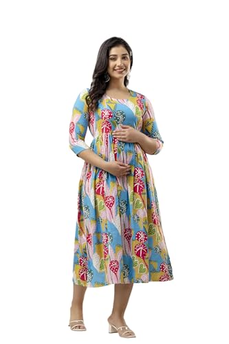 Image of New Elite Rayon Anarkali Maternity Feeding Kurti with Both Side Zipper