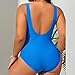 Plus Size Women One Piece Swimsuit Solid Tummy Control Bathing Suit Full Coverage Ruched Swimwear 2026 Fashion Blue