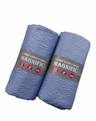 Cobre Leito De Solteiro Slim Macio Liso Com Viés Avulso Magnific (Azul Claro)