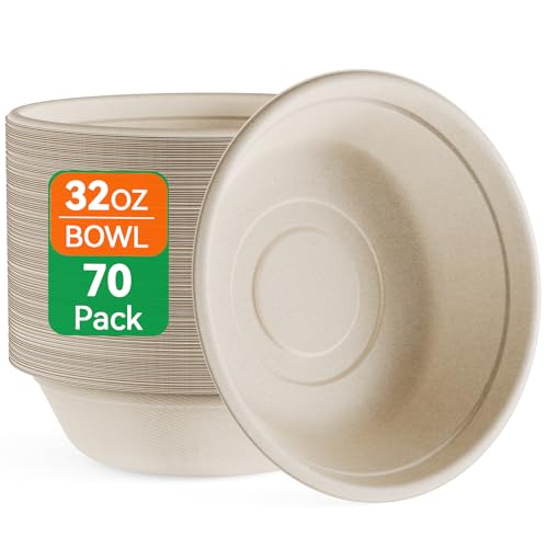 ECOLipak 32 OZ Large Compostable Disposable Paper...