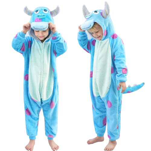 Nabobs Unisex Animal Onesie Costume Flannel Halloween Cosplay Costume - Homewear Animal Outfit Sky-blue