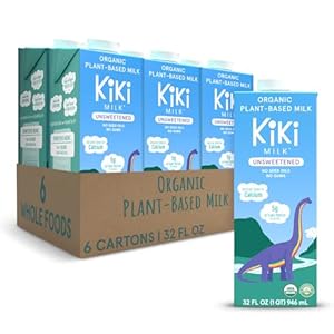 Kiki Milk Plant Based Milk – Organic Unsweetened Kiki Milk – Calcium & Magnesium Source – Gluten Free, Gum Free, GMO Free, Dairy Free, Soy Free, Glyphosate Free – Shelf Stable – (32 oz • Pack of 6)