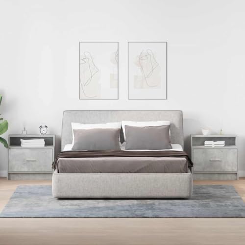 Armoire de rangement avec étagère de nuit lot de 2 en bois durable - 3