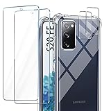 AROYI Funda Compatible con Samsung Galaxy S20 FE 5G, 2 Pack Cristal Templado y 2 Pack Lente de cámara para Galaxy S20 FE 5G, Silicona Suave TPU Carcasa Protección Caso para Samsung Galaxy S20 FE 5G (Transparente)