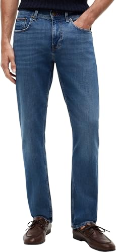 Tommy Hilfiger Herren Jeans Hose Core Straight Denton mit Stretch, Blau (Boston Indigo), 34W/32L