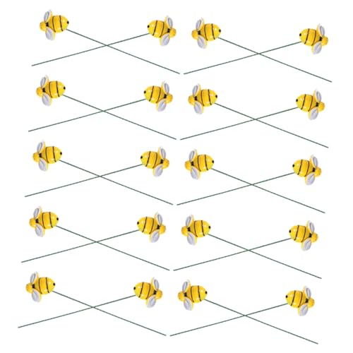 MOBUTOFU 30個ガーデンビーステークス 花壇用装飾植物支柱 自然なミツバチデザイン 簡単挿入 や芝生の屋外スペース向け 園芸愛好家への贈り物