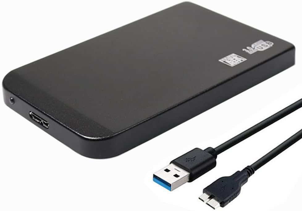 Eacam 2.5in USB3.0 SA-TA SSD HDD Hard Drive Box 5Gbps 3TB USB3.0 SA-TA Portable Hard Drive Box (Black)