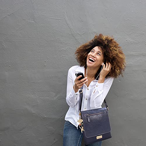 Leder Umhängetasche Damen - Crossbody Bag/Messenger Bag Mittelgroß - Verstellbarer Schultergurt - ANJA – Bild 3