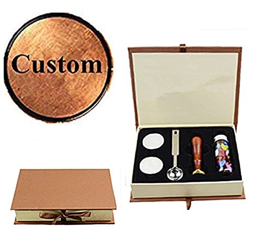 Kit sceau de cire avec monogramme en laiton et papier dur pour sceaux de luxe