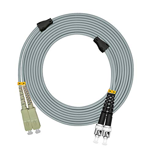 Jeirdus 40Meters SC to ST Indoor Armored Duplex 62.5/125 OM1 Fiber Optic Cable Jumper Optical Patch Cord Multimode 140M 130ft SC-ST