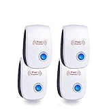BBTWO Repelente Ultrasónico Mosquitos, 4 Pack Repelente Ultrasónico de Plagas Electrónico Repelente Mosquitos Control de Plagas para Moscas, Mosquitos, Ratones, Insectos, Arañas, Hormigas, Roedores