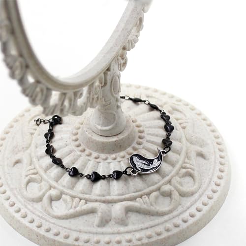 Image of 2 Couple Bracelets for men women, Love /Koi Fish /Gossip Jigsaw Puzzle Stainless Steel Heart-shaped Chain Adjustable Bracelet for Boyfriend Girlfriend Valentine's Day Gift Jewelry