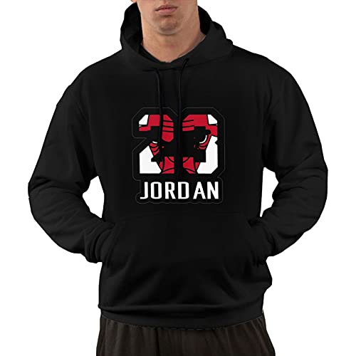 Jordan Basketball 23 Michael Mens Cotton Hoodie Pullover Casual Long Sleeve Fleece Hooded Sweatshirt Black