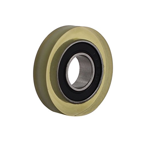 Aexit 8mm x Material handling 22mm x 5mm PU Roller Bearing Pulley Sliding Converyor Wheel Model:52as358qo430