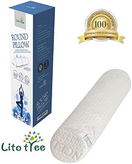 LitoTree Comfort Memory Foam Neck Roll and Cervical Bolster Round Pillow with Removable