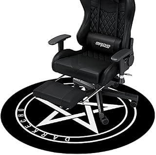 Darkecho Office Chair Mat for Carpeted and Hardwood Floor Gaming Chair Mat 39 Inch Round Floor Mats for Office Chair Desk Chair Anti Slip Floor Protector for Rolling Chair (Black)